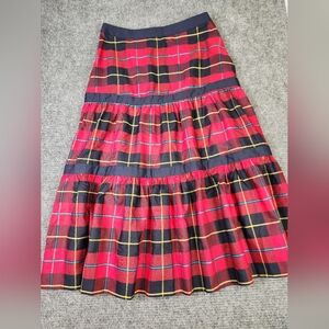 Gretchen Scott Ipanema Skirt Plaidly Cooper In Red Multi/Plaid Tartan Sz Small